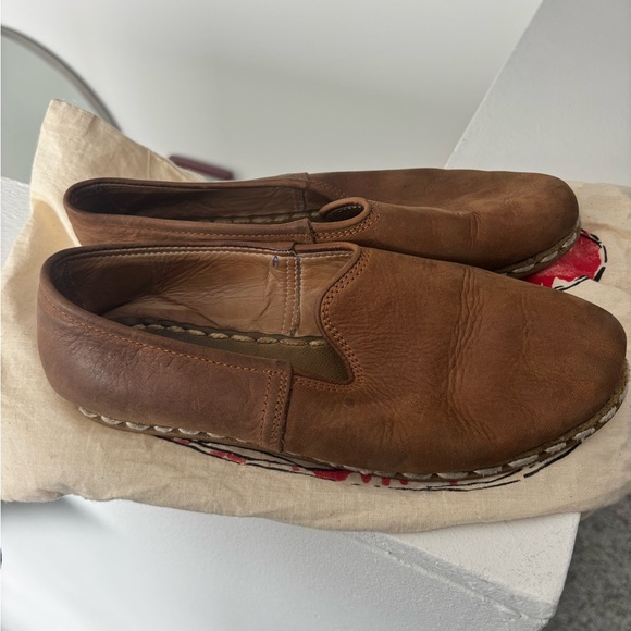 Sabah Brown Leather Slip-On Shoes Size 39 - Picture 5 of 9